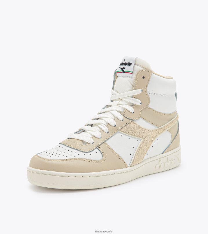 canasta magica mid cuero wn 8T8H4Z572 abedul blanco/beige mujer Diadora zapatos