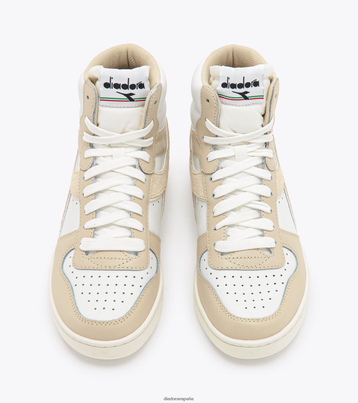 canasta magica mid cuero wn 8T8H4Z572 abedul blanco/beige mujer Diadora zapatos