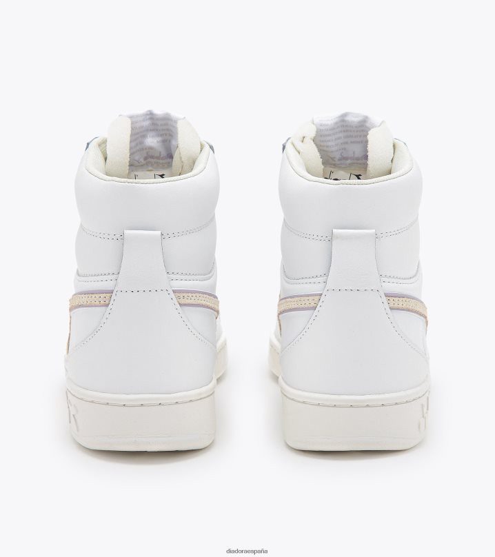 canasta magica mid cuero wn 8T8H4Z573 mármol blanco/lila mujer Diadora zapatos