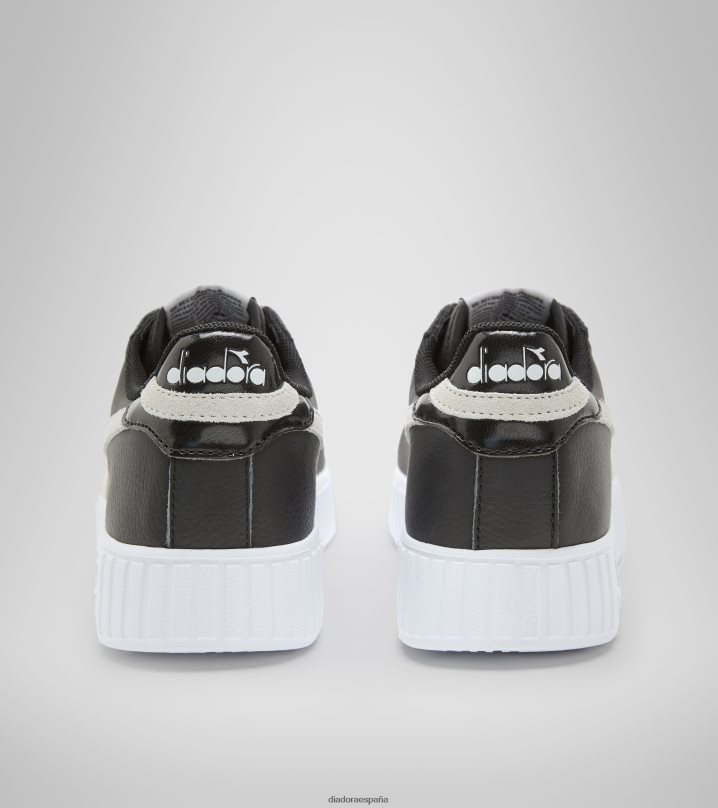 juego de paso premium de cuero caído 8T8H4Z580 negro mujer Diadora zapatos
