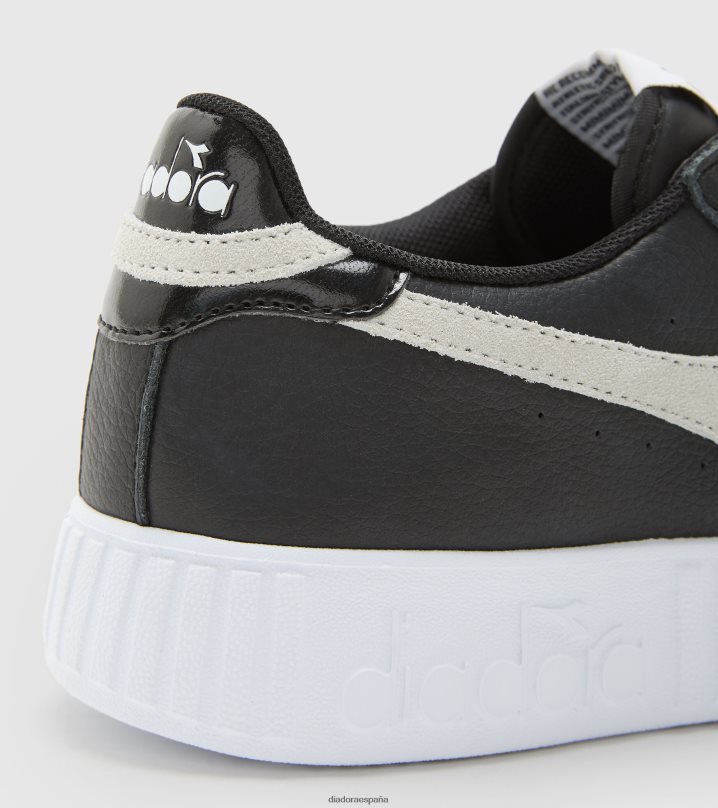 juego de paso premium de cuero caído 8T8H4Z580 negro mujer Diadora zapatos