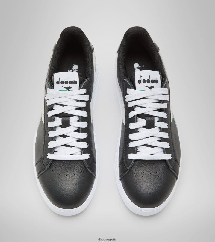 juego de paso premium de cuero caído 8T8H4Z580 negro mujer Diadora zapatos