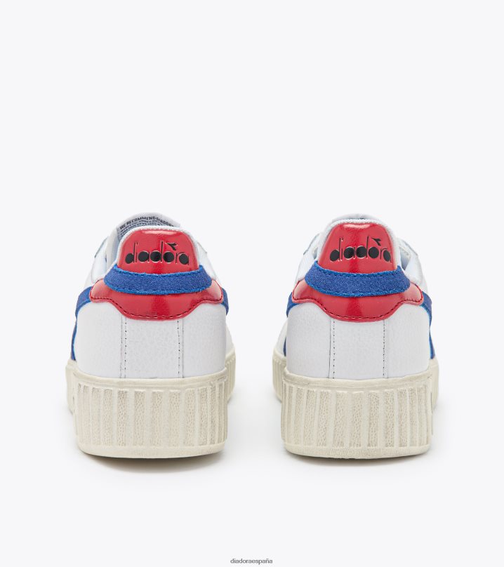 juego paso cera premium 8T8H4Z582 blanco/azul hermoso mujer Diadora zapatos