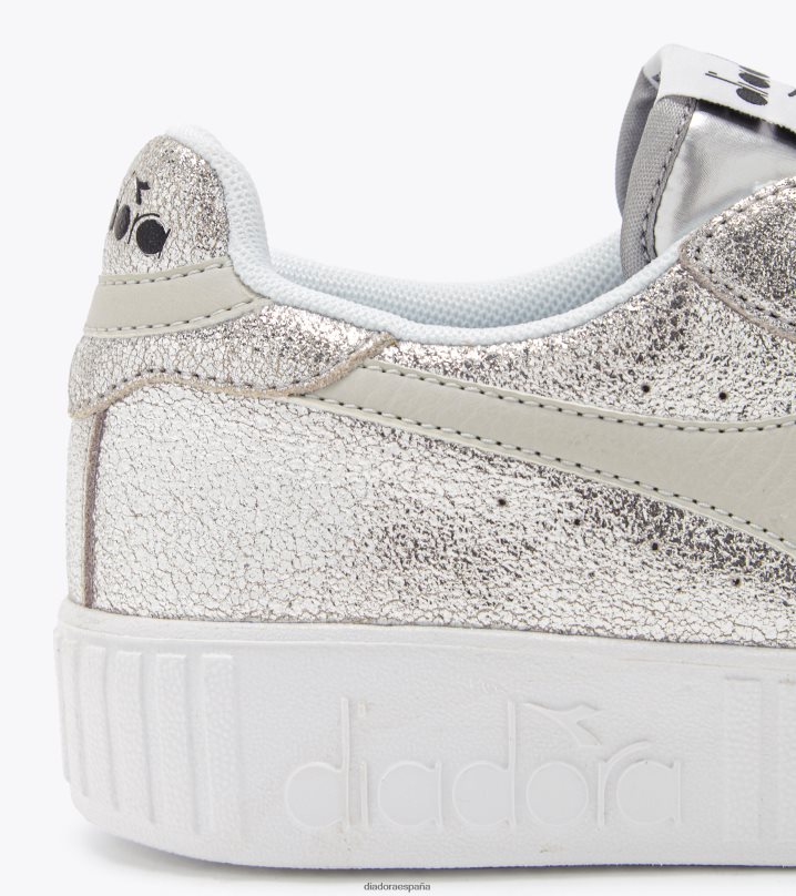 juego paso premium metal 8T8H4Z588 plata blanca mujer Diadora zapatos