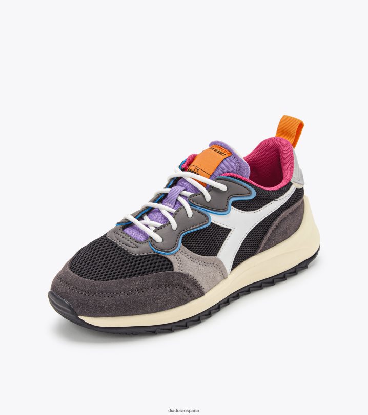 malla de gamuza alegre 8T8H4Z584 negro/gris gaviota oscuro mujer Diadora zapatos