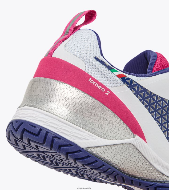 blushield torneo 2 w ag 8T8H4Z555 blanco/blueprint/rosa milenrama mujer Diadora zapatos
