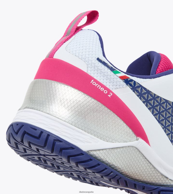 blushield torneo 2 w ag 8T8H4Z555 blanco/blueprint/rosa milenrama mujer Diadora zapatos