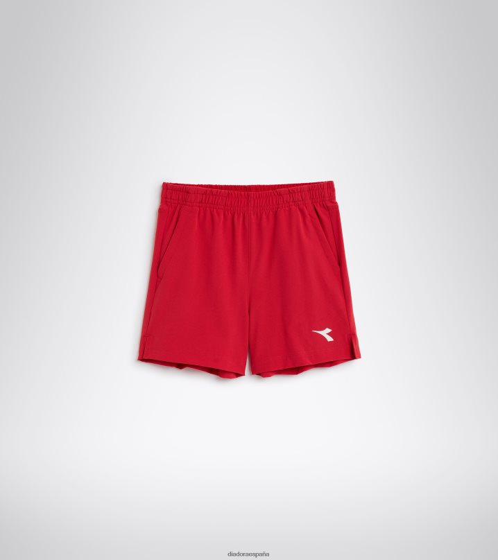 j. cancha corta 8T8H4Z942 tomate rojo Niños Diadora vestir