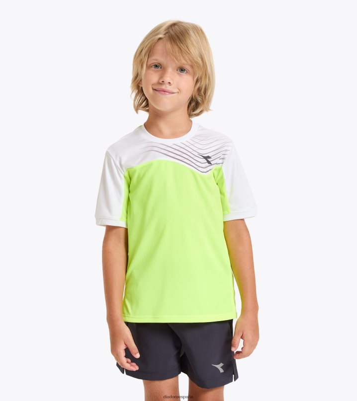 j. corte de camiseta 8T8H4Z950 amarillo fluo dd Niños Diadora vestir