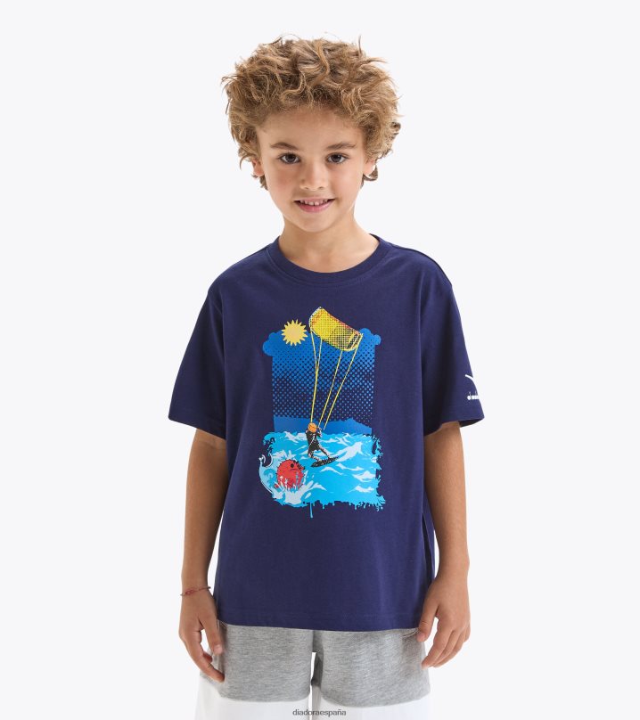 jb. camiseta ss rebote 8T8H4Z983 azul marino clásico Niños Diadora vestir