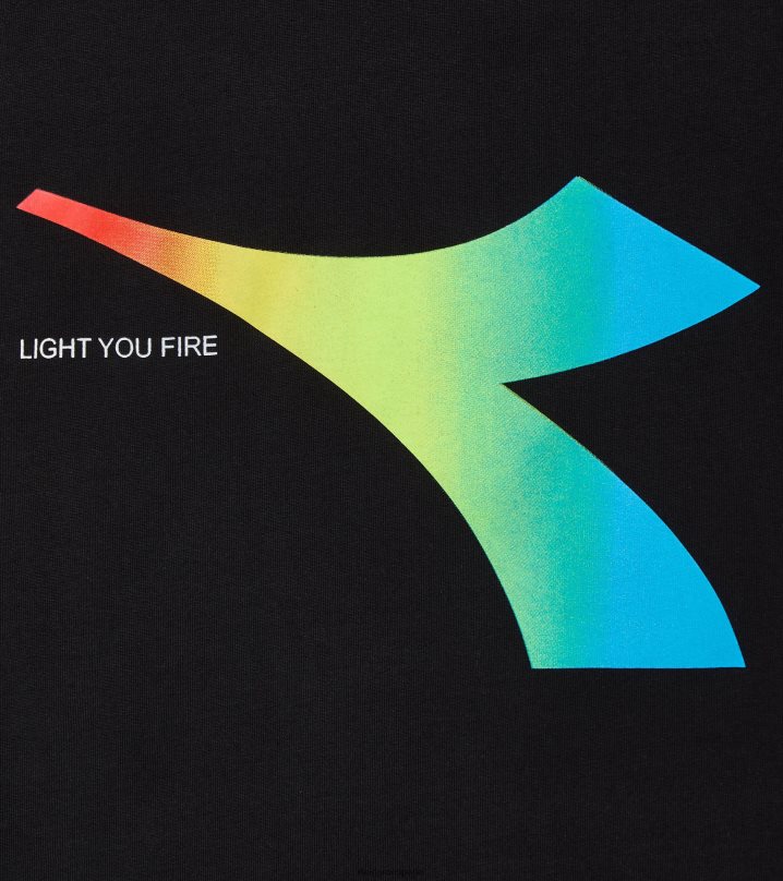 jb.t-shirt ss fregio acuarela 8T8H4Z879 negro Niños Diadora vestir