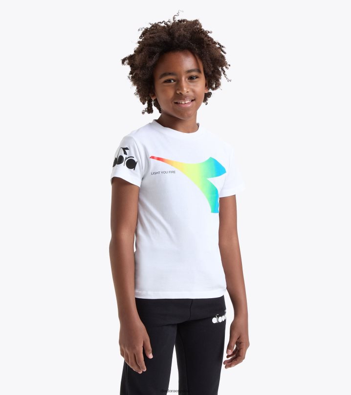 jb.t-shirt ss fregio acuarela 8T8H4Z880 papiro blanco Niños Diadora vestir