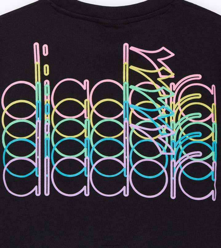 jg.t-shirt crop logo pastel 8T8H4Z892 negro chicas Diadora vestir