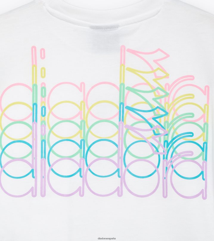 jg.t-shirt crop logo pastel 8T8H4Z893 papiro blanco chicas Diadora vestir