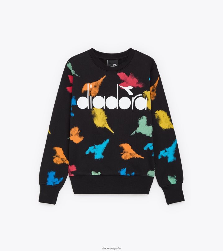 jb.sudadera crew color agua 8T8H4Z761 negro Niños Diadora vestir