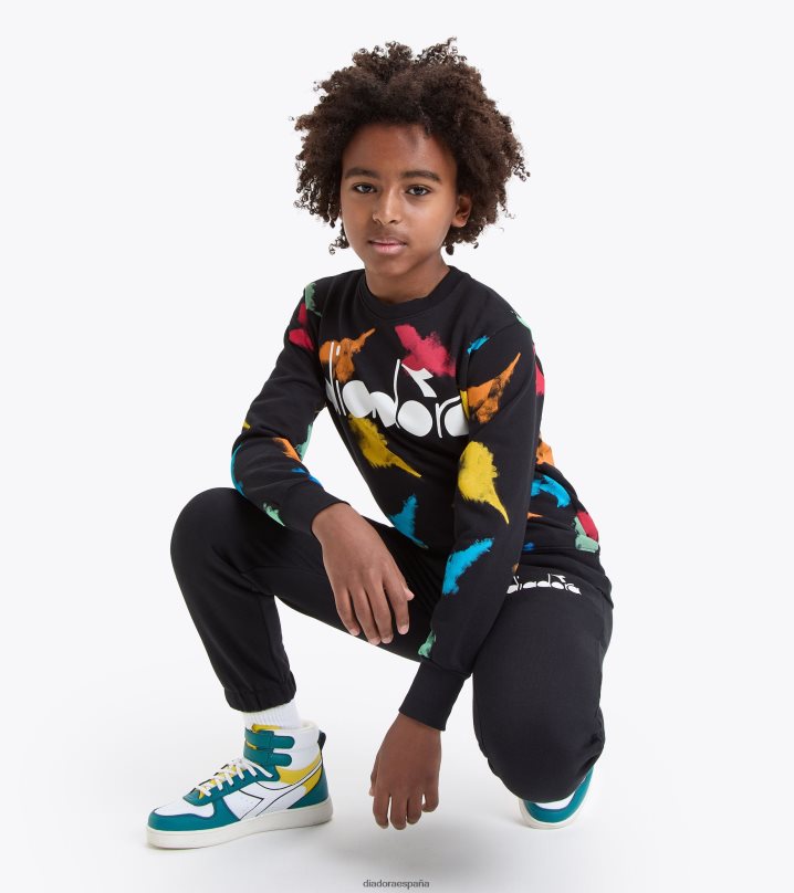 jb.sudadera crew color agua 8T8H4Z761 negro Niños Diadora vestir