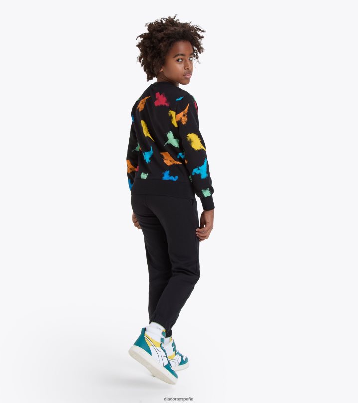 jb.sudadera crew color agua 8T8H4Z761 negro Niños Diadora vestir