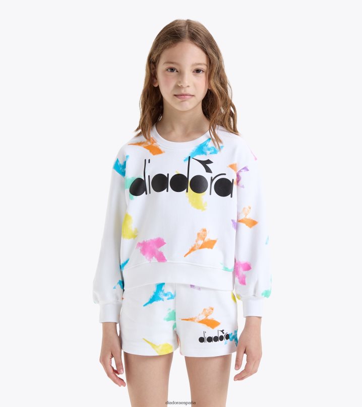 jg. sudadera crew color agua 8T8H4Z757 papiro blanco chicas Diadora vestir