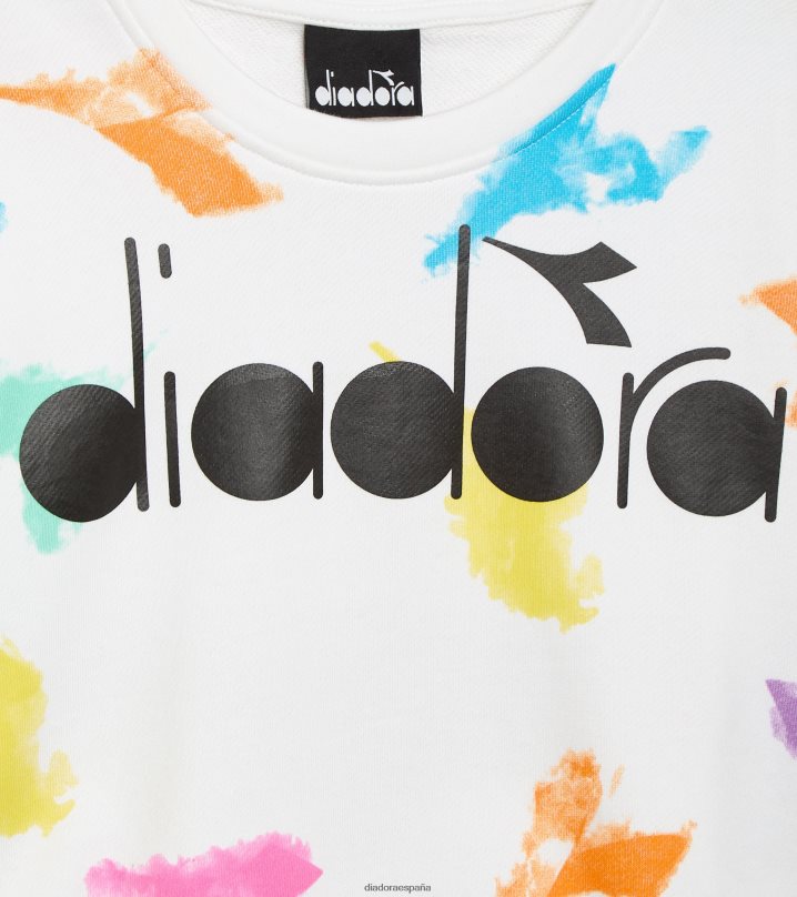 jg. sudadera crew color agua 8T8H4Z757 papiro blanco chicas Diadora vestir