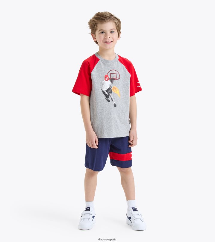 jb.set ss arte deportivo 8T8H4Z914 melange gris medio claro Niños Diadora vestir