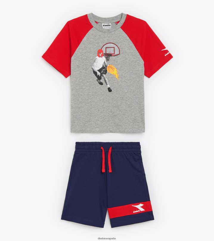 jb.set ss arte deportivo 8T8H4Z914 melange gris medio claro Niños Diadora vestir