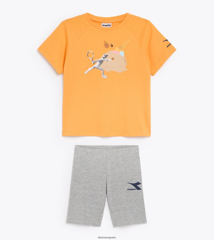 jg.set ss arte deportivo 8T8H4Z958 naranja mandarina chicas Diadora vestir