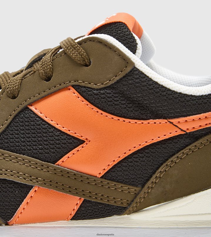 n.92 ps 8T8H4Z814 oliva oscuro/naranja quemado niños Diadora zapatos