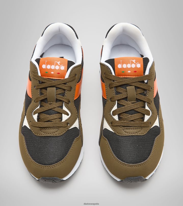 n.92 ps 8T8H4Z814 oliva oscuro/naranja quemado niños Diadora zapatos