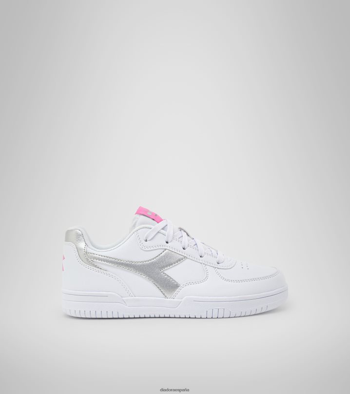 Raptor baja gs 8T8H4Z785 plata blanca niños Diadora zapatos
