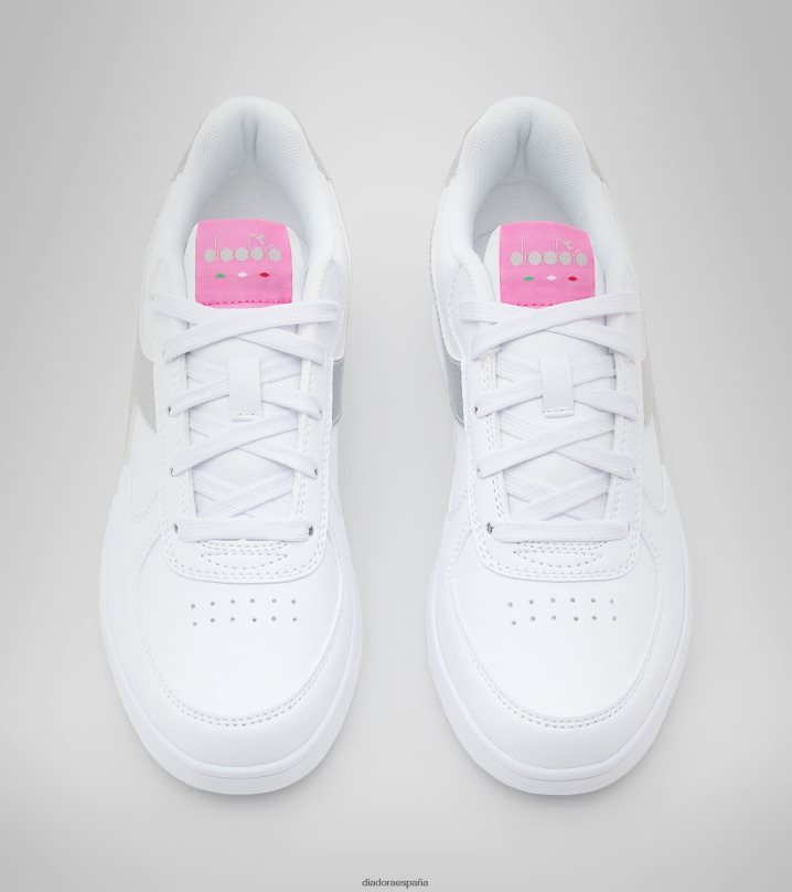 Raptor baja gs 8T8H4Z785 plata blanca niños Diadora zapatos