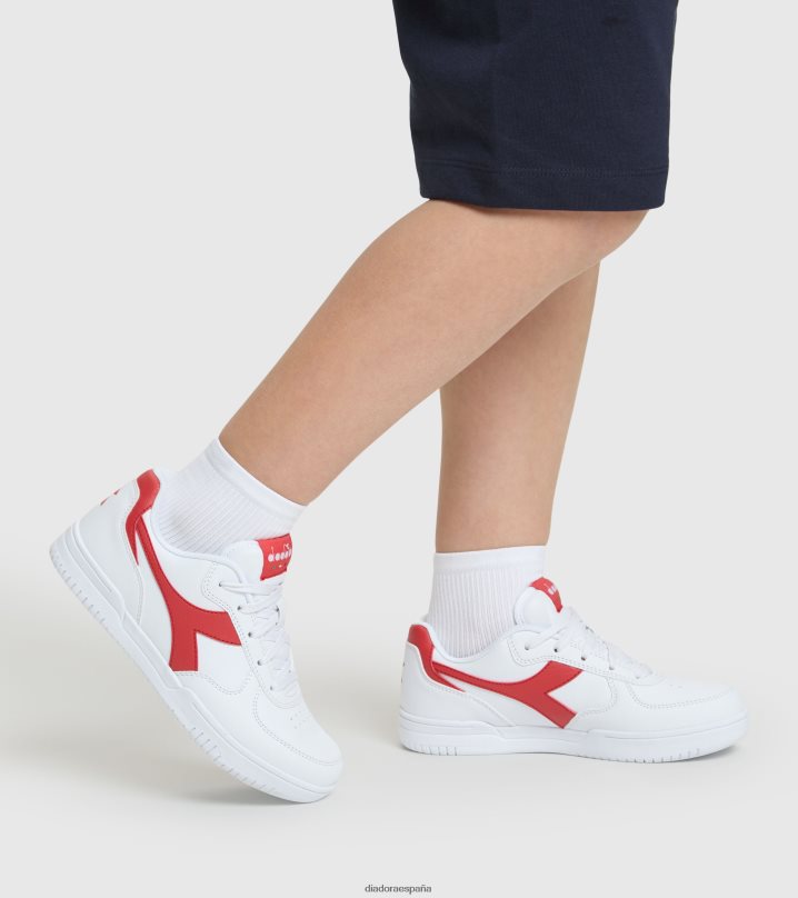 Raptor baja gs 8T8H4Z786 blanco/rojo aurora niños Diadora zapatos