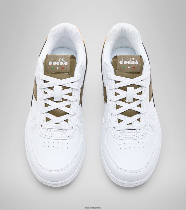 Raptor baja gs 8T8H4Z791 blanco/oliva oscuro niños Diadora zapatos