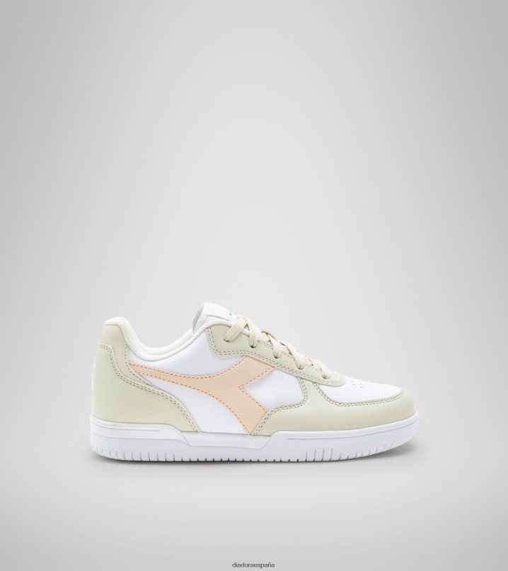 Raptor baja gs 8T8H4Z793 hueso blanco/tostado rosa pastel niños Diadora zapatos