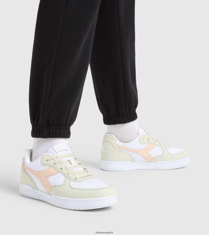 Raptor baja gs 8T8H4Z793 hueso blanco/tostado rosa pastel niños Diadora zapatos