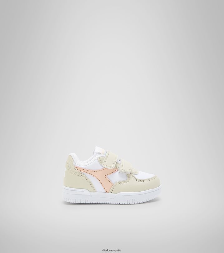 Raptor baja td 8T8H4Z869 hueso blanco/tostado rosa pastel niños Diadora zapatos