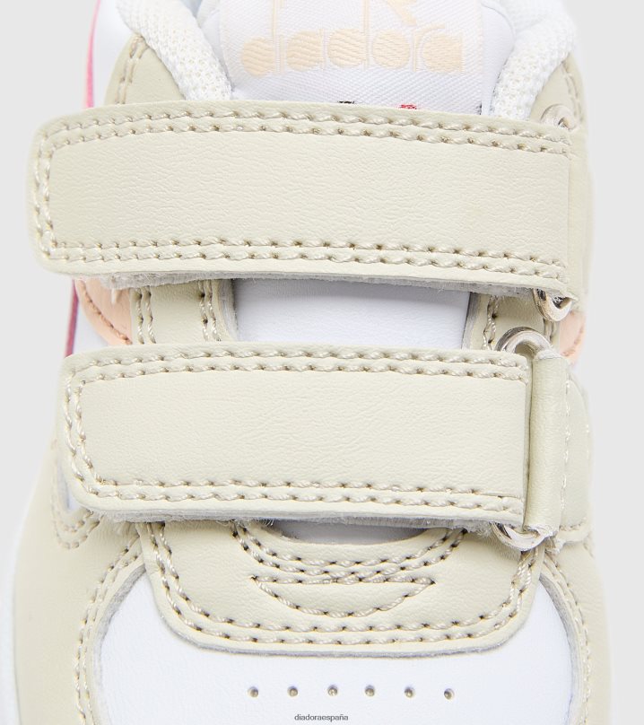 Raptor baja td 8T8H4Z869 hueso blanco/tostado rosa pastel niños Diadora zapatos