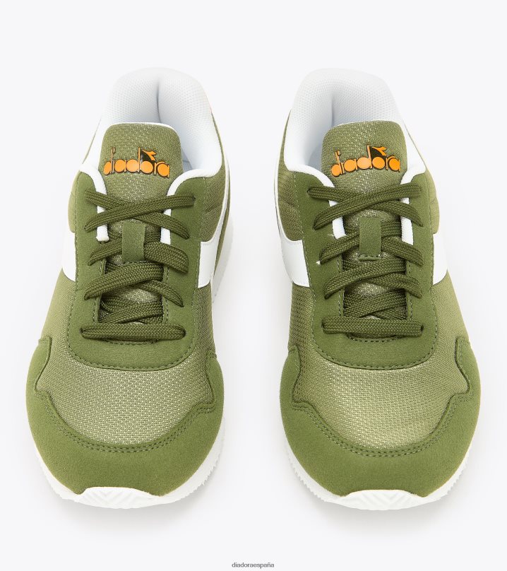 carrera simple gs 8T8H4Z828 hongo verde niños Diadora zapatos