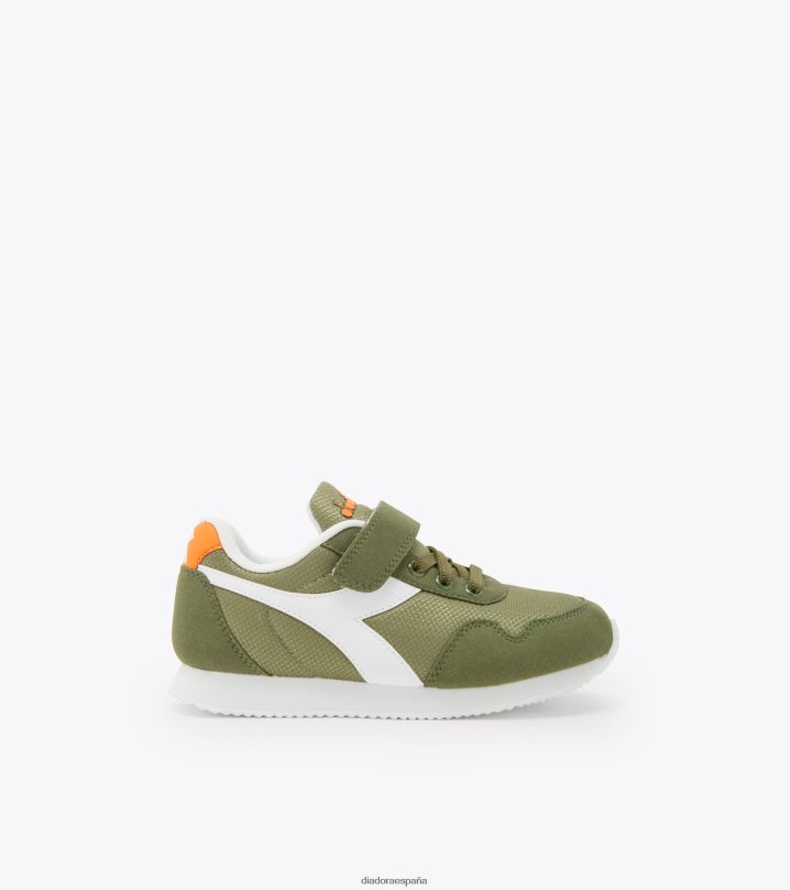 carrera simple pd 8T8H4Z860 hongo verde niños Diadora zapatos