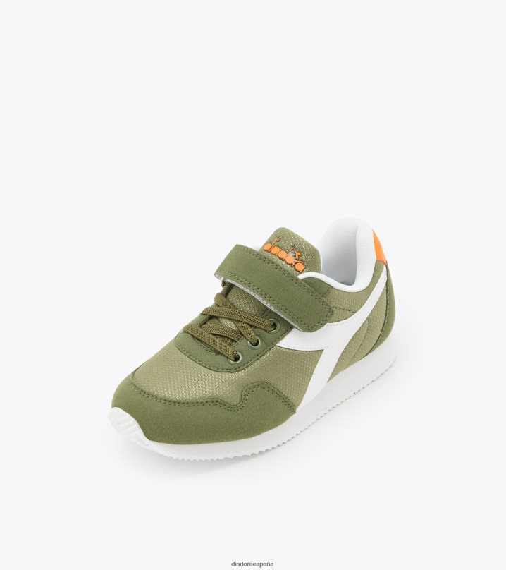 carrera simple pd 8T8H4Z860 hongo verde niños Diadora zapatos