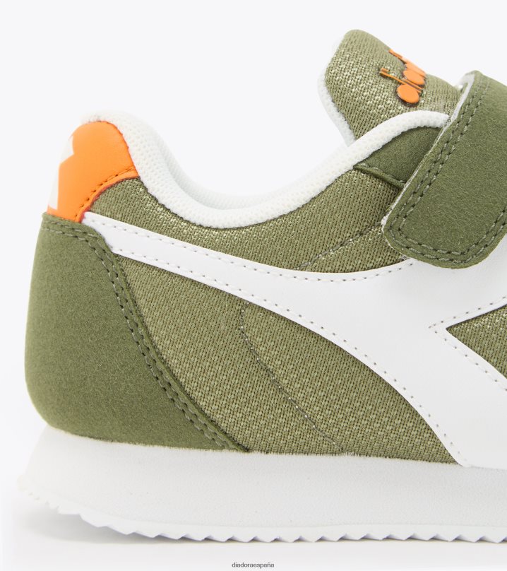 carrera simple pd 8T8H4Z860 hongo verde niños Diadora zapatos