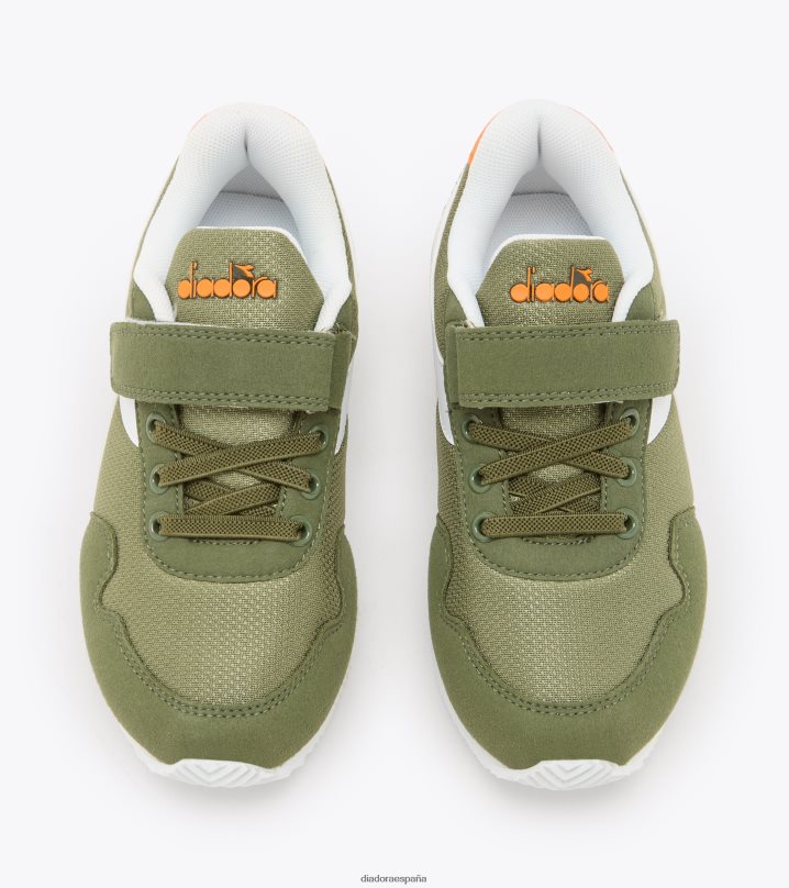 carrera simple pd 8T8H4Z860 hongo verde niños Diadora zapatos