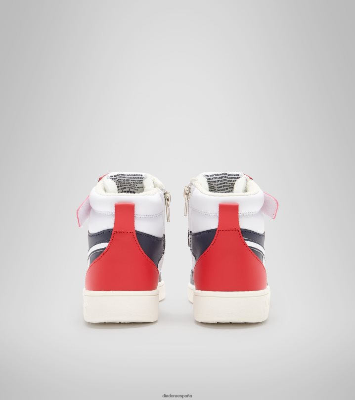 cesta mágica mid ps 8T8H4Z779 blanco/peacoat/rojo aurora niños Diadora zapatos