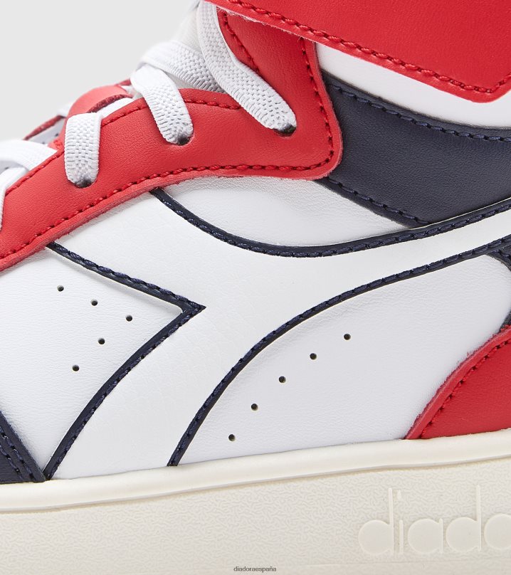 cesta mágica mid ps 8T8H4Z779 blanco/peacoat/rojo aurora niños Diadora zapatos