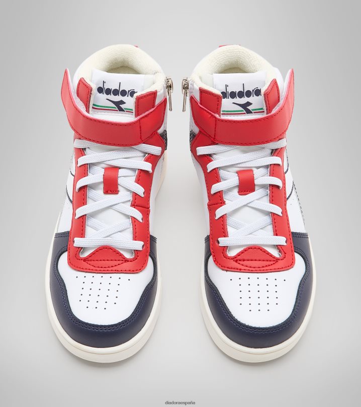 cesta mágica mid ps 8T8H4Z779 blanco/peacoat/rojo aurora niños Diadora zapatos