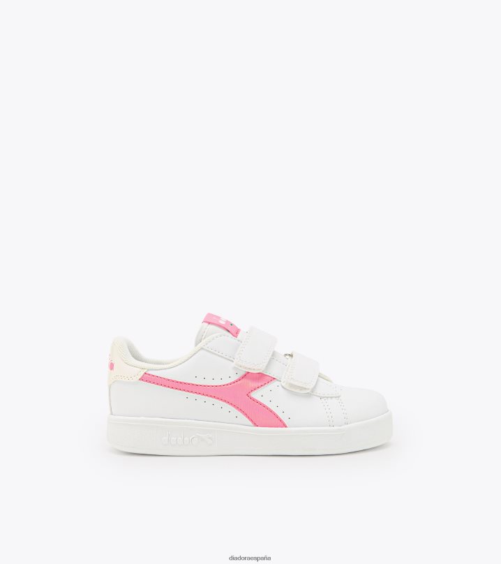 juego p p p 8T8H4Z888 clavel blanco/rosa niños Diadora zapatos