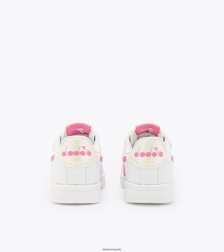 juego p p p 8T8H4Z888 clavel blanco/rosa niños Diadora zapatos