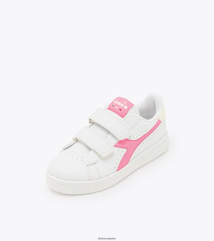 juego p p p 8T8H4Z888 clavel blanco/rosa niños Diadora zapatos