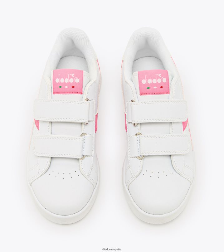 juego p p p 8T8H4Z888 clavel blanco/rosa niños Diadora zapatos