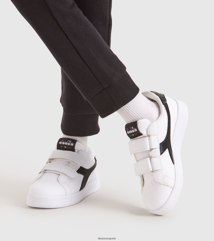 juego p p p 8T8H4Z889 blanco negro niños Diadora zapatos