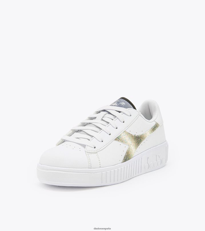 juego paso brillo gs 8T8H4Z801 blanco negro niños Diadora zapatos